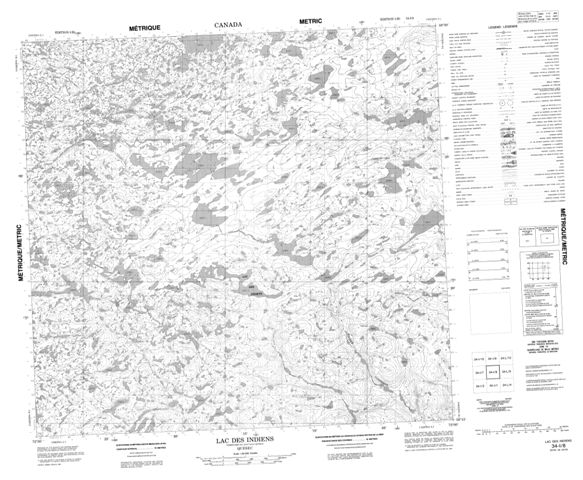 Lac Des Indiens Topographic Paper Map 034I08 at 1:50,000 scale