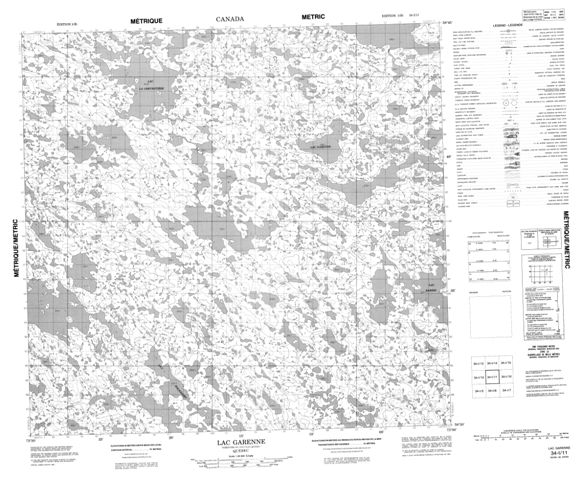 Lac Garenne Topographic Paper Map 034I11 at 1:50,000 scale