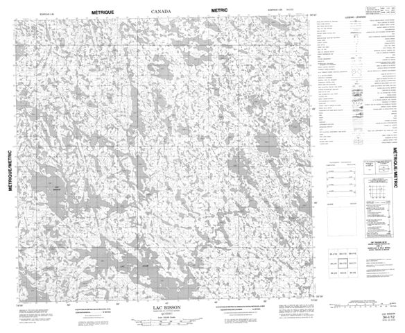 Lac Bisson Topographic Paper Map 034I12 at 1:50,000 scale