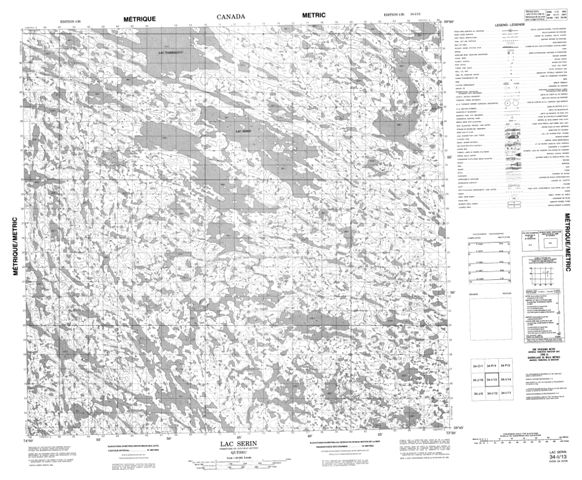 Lac Serin Topographic Paper Map 034I13 at 1:50,000 scale