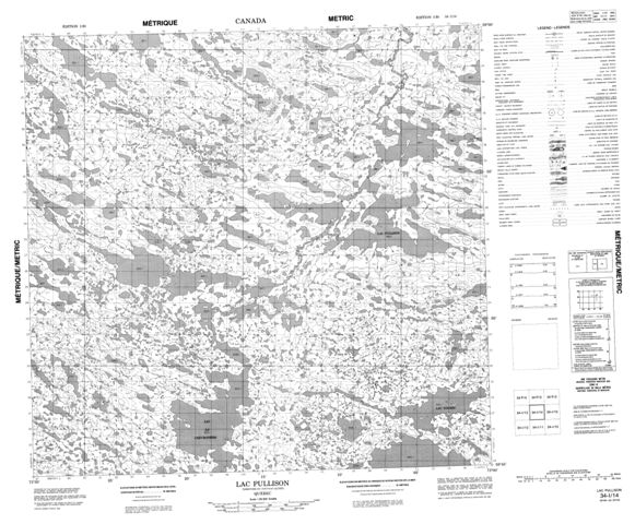 Lac Pullison Topographic Paper Map 034I14 at 1:50,000 scale