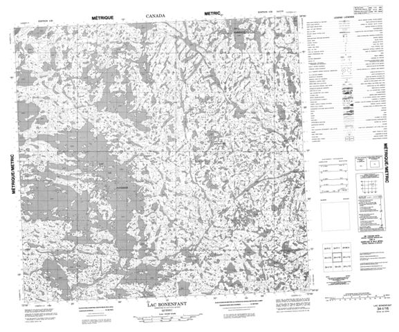 Lac Bonenfant Topographic Paper Map 034I16 at 1:50,000 scale