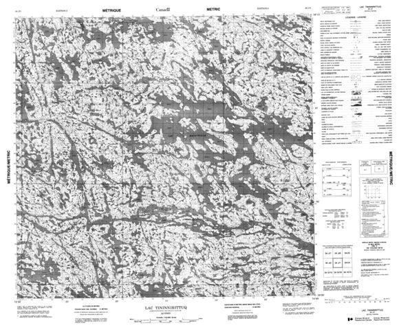 Lac Tininnirittuq Topographic Paper Map 034J01 at 1:50,000 scale