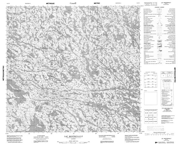 Lac Montrenault Topographic Paper Map 034J02 at 1:50,000 scale