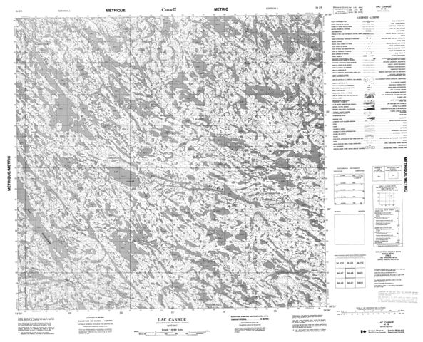 Lac Canade Topographic Paper Map 034J08 at 1:50,000 scale