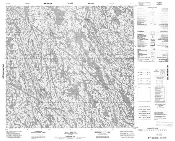 Lac Mecto Topographic Paper Map 034J10 at 1:50,000 scale