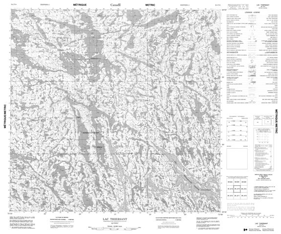 Lac Thiersant Topographic Paper Map 034J14 at 1:50,000 scale
