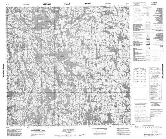 Lac Vernon Topographic Paper Map 034J16 at 1:50,000 scale