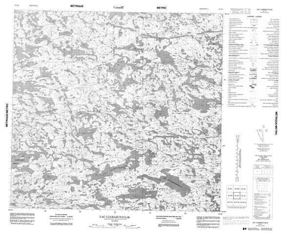 Lac Ujarsutjulik Topographic Paper Map 034K01 at 1:50,000 scale