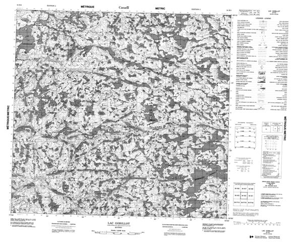 Lac Gobillot Topographic Paper Map 034K02 at 1:50,000 scale