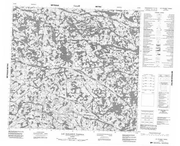Lac Sailasiup Tasinga Topographic Paper Map 034K06 at 1:50,000 scale
