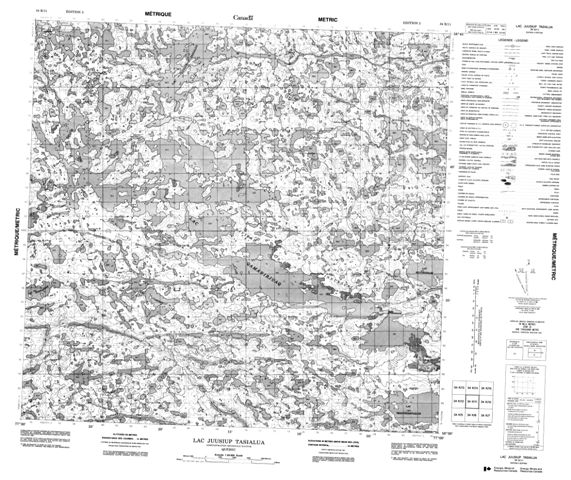 Lac Juusiup Tasialua Topographic Paper Map 034K11 at 1:50,000 scale