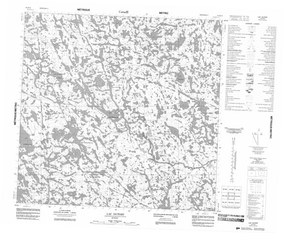 Lac Dutort Topographic Paper Map 034K13 at 1:50,000 scale