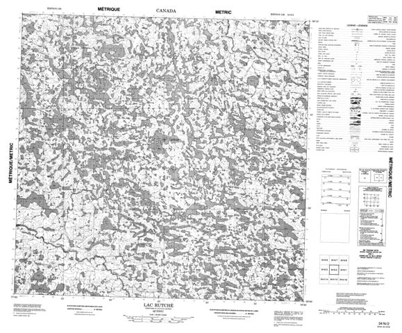 Lac Rutche Topographic Paper Map 034N02 at 1:50,000 scale