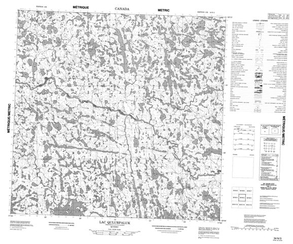 Lac Qulurpaluk Topographic Paper Map 034N03 at 1:50,000 scale