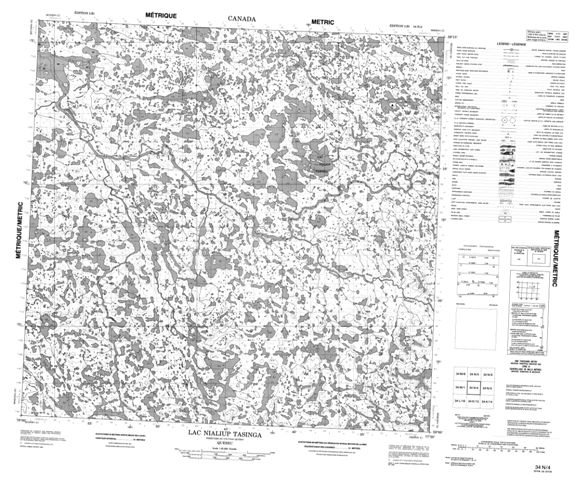 Lac Nialiup Tasinga Topographic Paper Map 034N04 at 1:50,000 scale