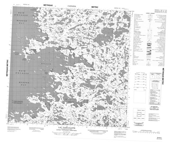 Lac Tasiujaapik Topographic Paper Map 034N05 at 1:50,000 scale