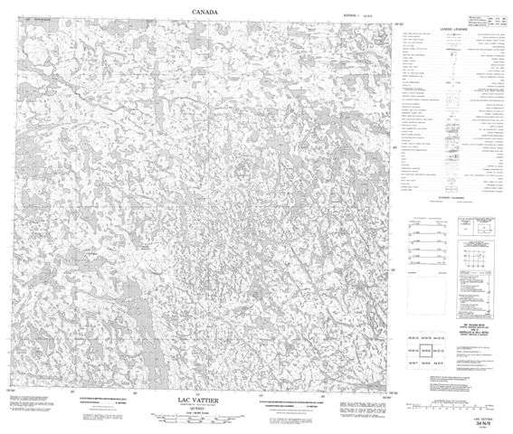 Lac Vattier Topographic Paper Map 034N09 at 1:50,000 scale