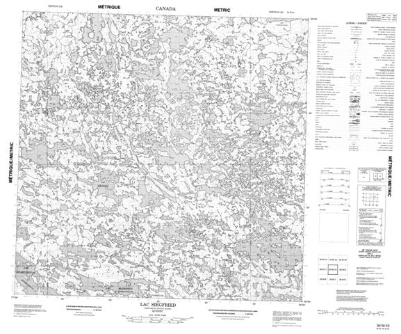 Lac Siegfried Topographic Paper Map 034N10 at 1:50,000 scale