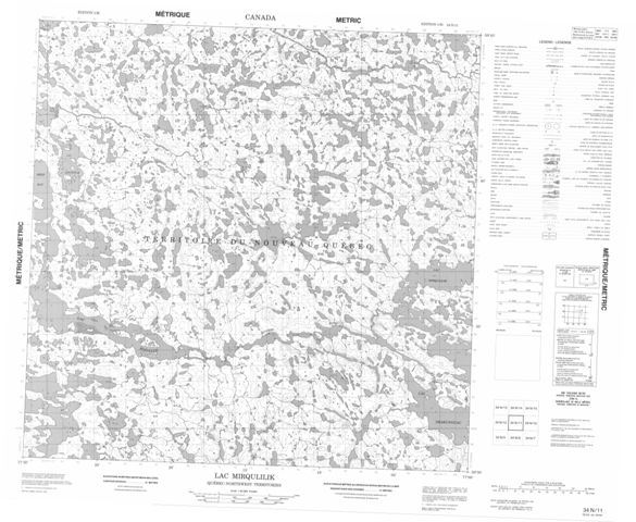 Lac Mirqulilik Topographic Paper Map 034N11 at 1:50,000 scale