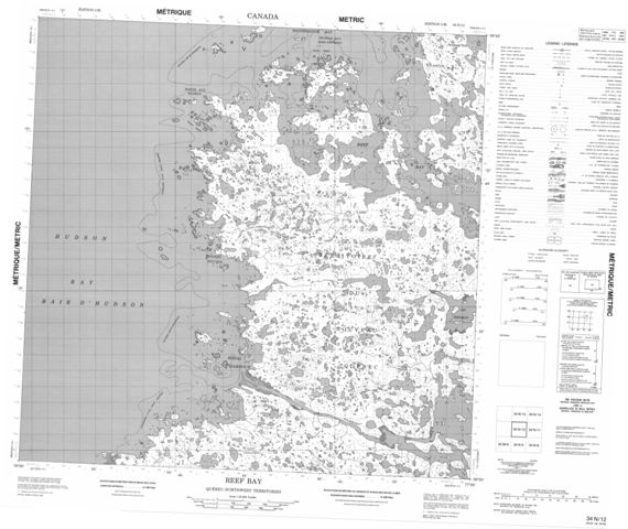 Reef Bay Topographic Paper Map 034N12 at 1:50,000 scale