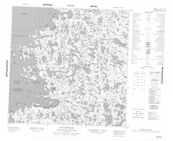 Cap Aupaluk Topographic Paper Map 034N14 at 1:50,000 scale