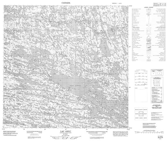 Lac Anuc Topographic Paper Map 034O06 at 1:50,000 scale