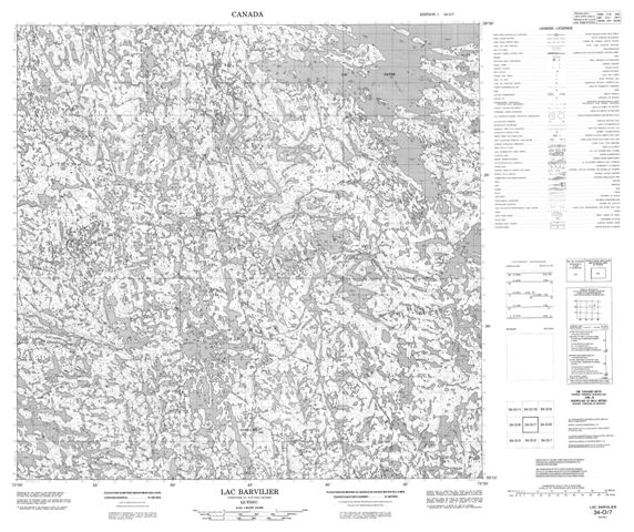 Lac Barvilier Topographic Paper Map 034O07 at 1:50,000 scale