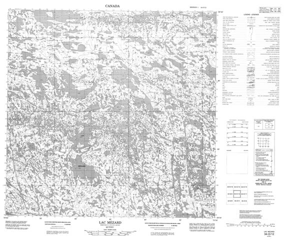 Lac Mezard Topographic Paper Map 034O12 at 1:50,000 scale