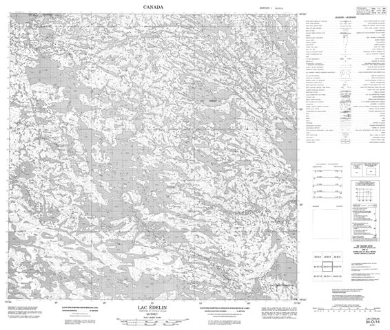 Lac Edelin Topographic Paper Map 034O14 at 1:50,000 scale