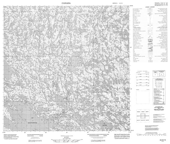  Topographic Paper Map 034O15 at 1:50,000 scale