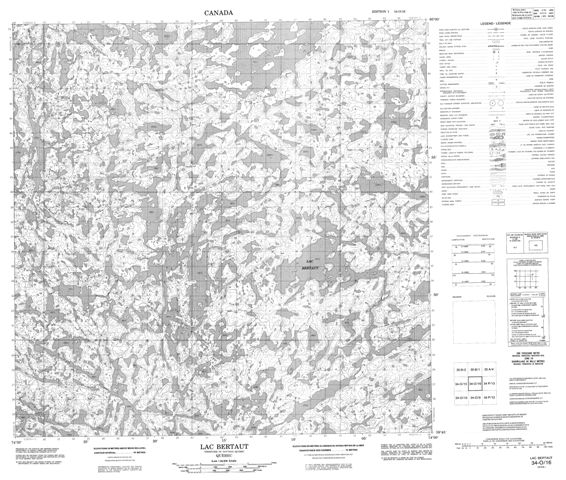 Lac Bertaut Topographic Paper Map 034O16 at 1:50,000 scale