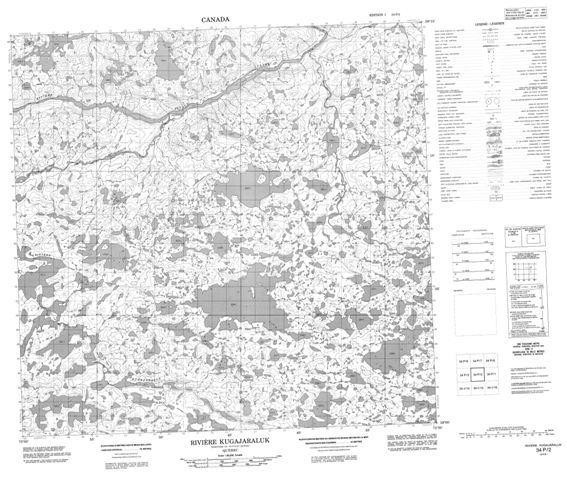 Riviere Kugajaraluk Topographic Paper Map 034P02 at 1:50,000 scale