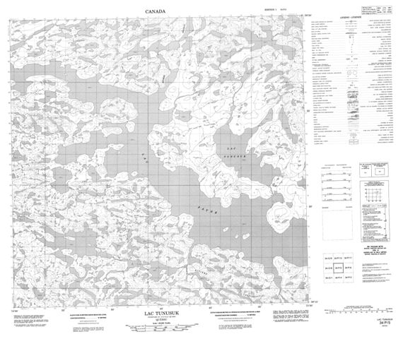 Lac Tunusuk Topographic Paper Map 034P05 at 1:50,000 scale