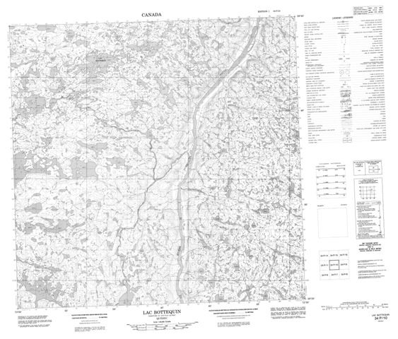 Lac Bottequin Topographic Paper Map 034P10 at 1:50,000 scale