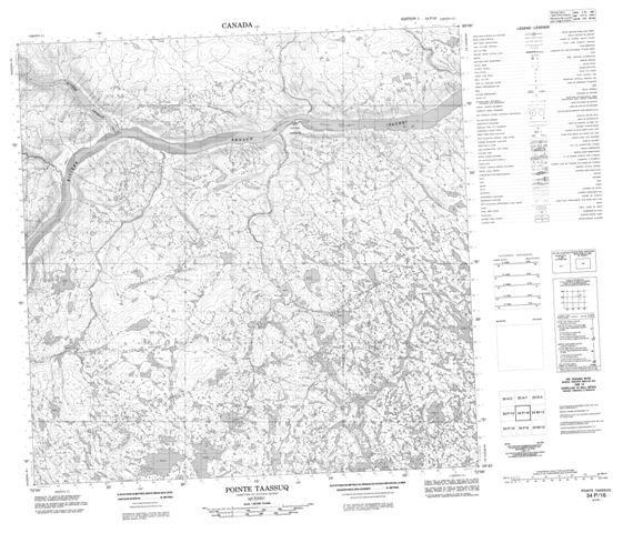 Pointe Taassuq Topographic Paper Map 034P16 at 1:50,000 scale