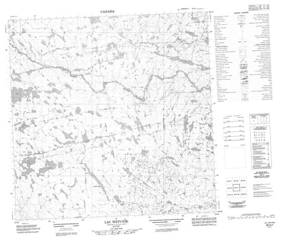 Lac Wetunik Topographic Paper Map 035A01 at 1:50,000 scale