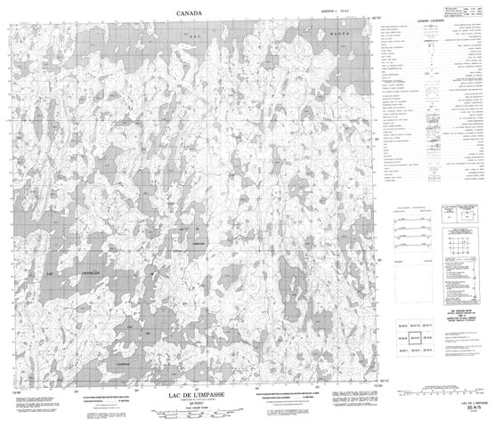 Lac De L'Impasse Topographic Paper Map 035A05 at 1:50,000 scale