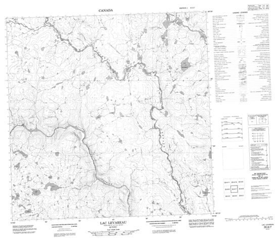 Lac Levareau Topographic Paper Map 035A07 at 1:50,000 scale