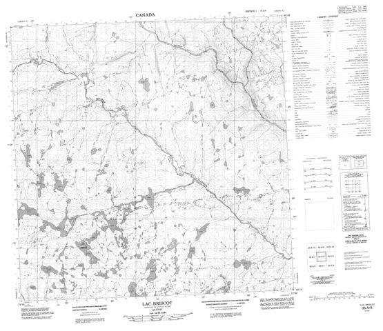 Lac Briscot Topographic Paper Map 035A08 at 1:50,000 scale