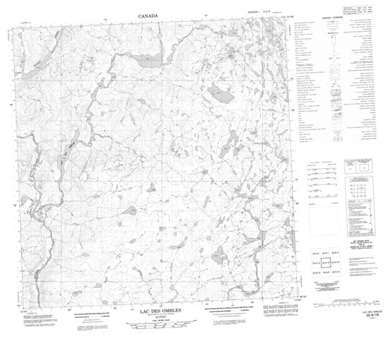 Lac Des Ombles Topographic Paper Map 035A16 at 1:50,000 scale