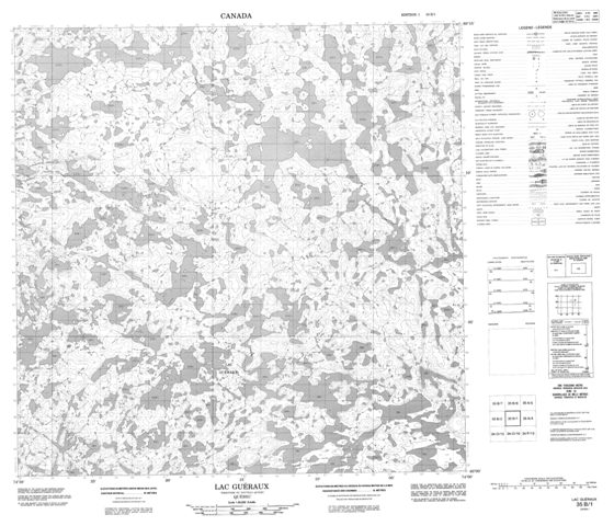 Lac Gueraux Topographic Paper Map 035B01 at 1:50,000 scale