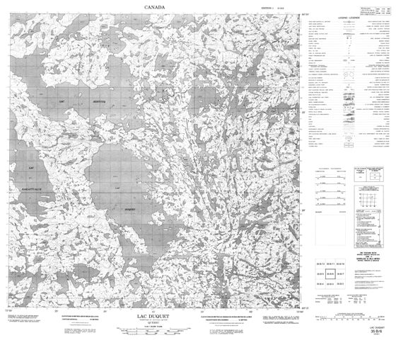 Lac Duquet Topographic Paper Map 035B06 at 1:50,000 scale