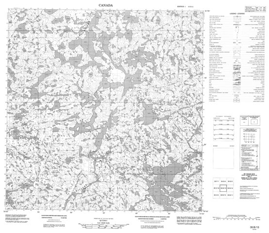  Topographic Paper Map 035B13 at 1:50,000 scale