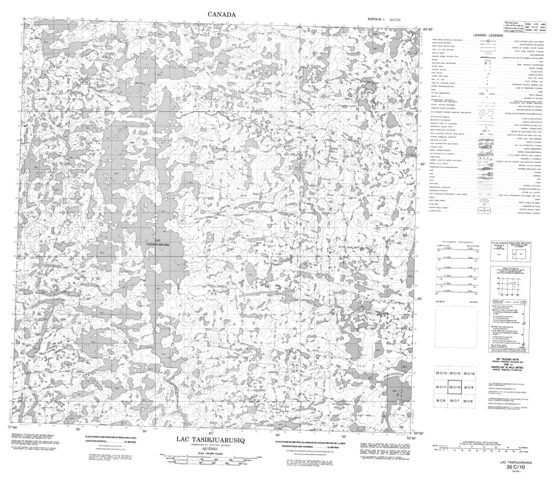 Lac Tasirjuarusiq Topographic Paper Map 035C10 at 1:50,000 scale