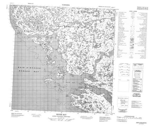 Kovik Bay Topographic Paper Map 035F12 at 1:50,000 scale