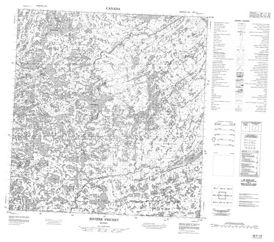 Riviere Frichet Topographic Paper Map 035F13 at 1:50,000 scale