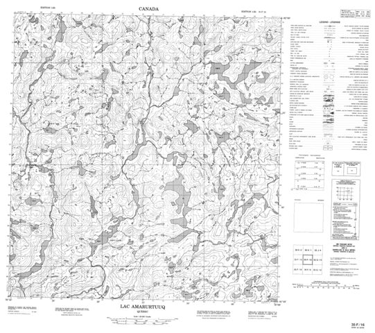 Lac Amarurtuuq Topographic Paper Map 035F16 at 1:50,000 scale