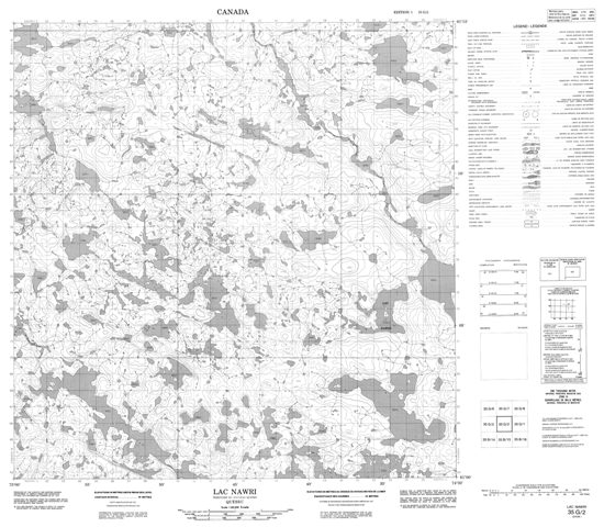 Lac Nawri Topographic Paper Map 035G02 at 1:50,000 scale