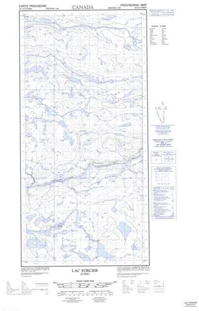 Lac Forcier Topographic Paper Map 035G08W at 1:50,000 scale
